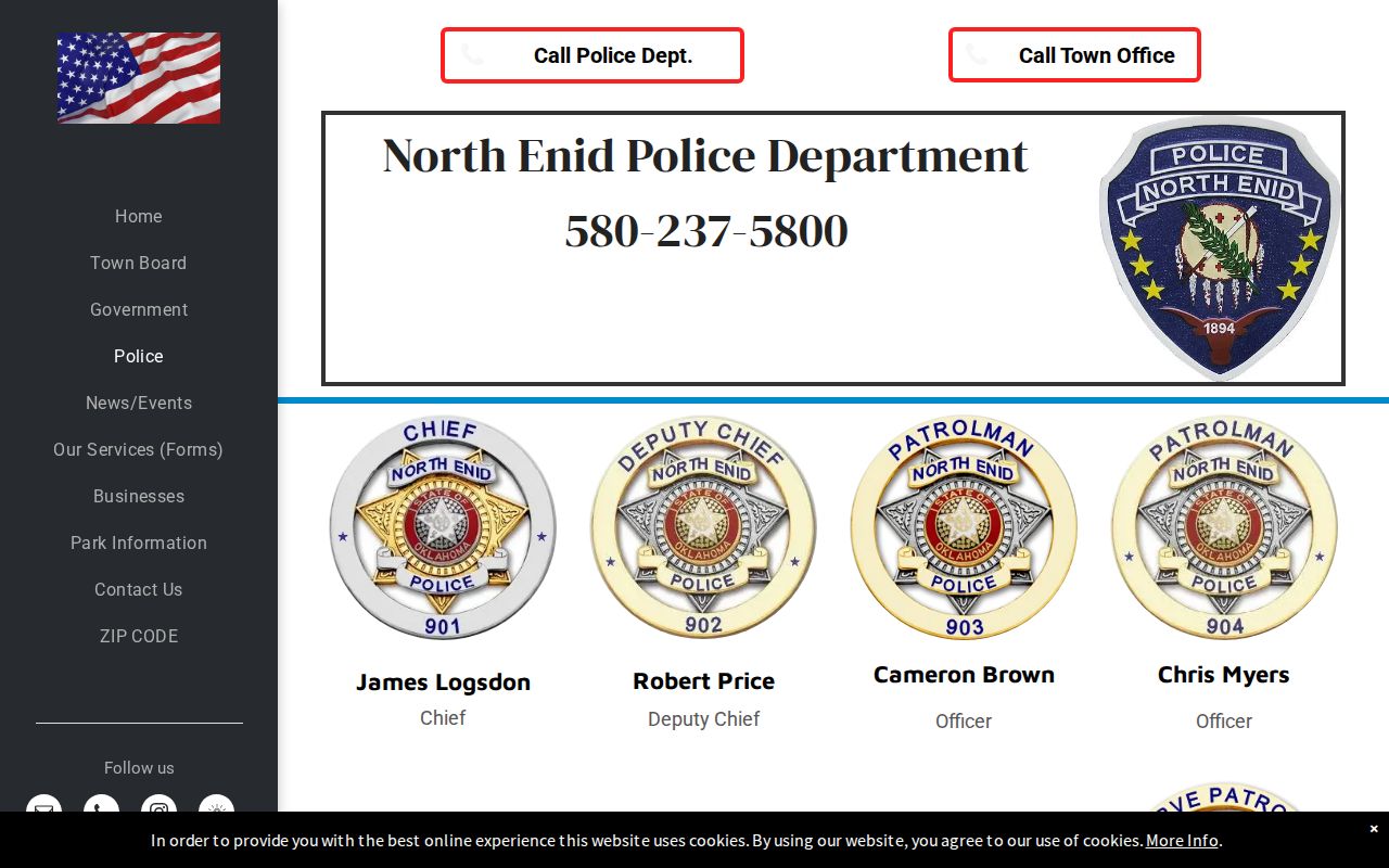 Garfield County North Enid Police arrest records contact page